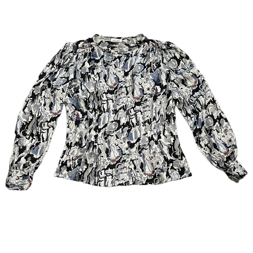 Nicola Abstract Print Vintage Blouse 10
